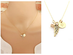 Angel Wing Necklace - 14k Gold Fill Memorial Jewelry