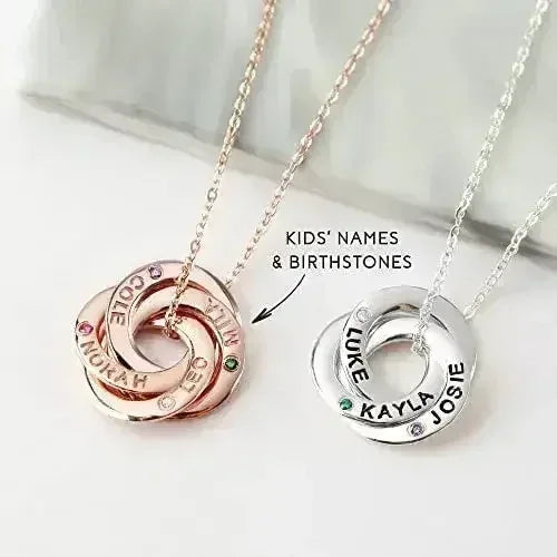 Personalized Birthstone Ring Necklace