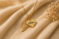 Angel Wing - Heart - Memorial Necklace