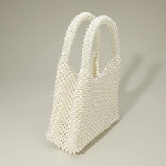 Pearl Beaded Top Handle Handbag