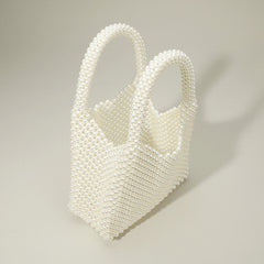 Pearl Beaded Top Handle Handbag
