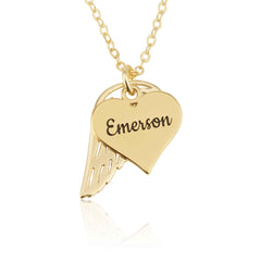 Angel Wing - Heart - Memorial Necklace