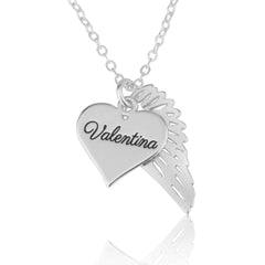 Angel Wing - Heart - Memorial Necklace