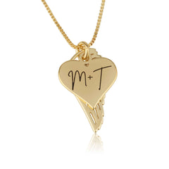 Angel Wing - Heart - Memorial Necklace