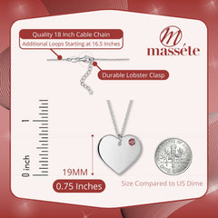 Engraved Heart Necklace with Birthstone