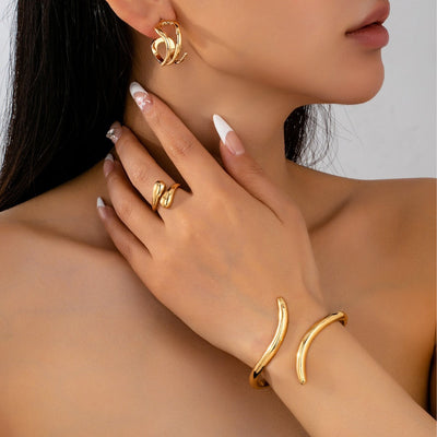 Geometric Serpentine Ear Jewelry Set