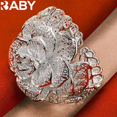 Sterling Silver Exquisite Flower Bracelet