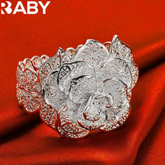 Sterling Silver Exquisite Flower Bracelet