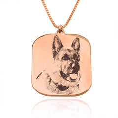 Custom Dog Portrait Necklace