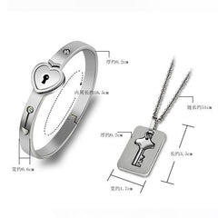Love Heart Lock Bangle Bracelet